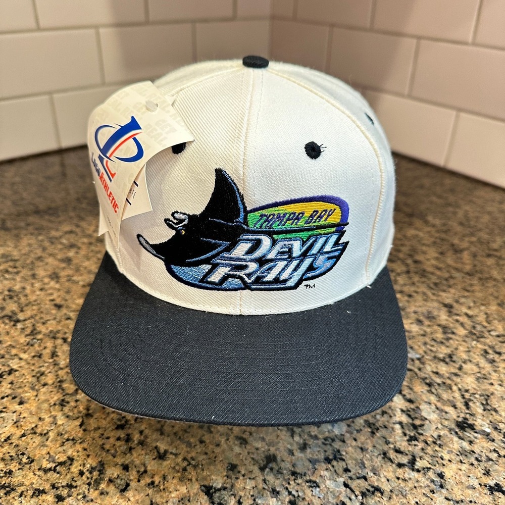 Vtg Tampa Bay Devil Rays Logo Athletic Snapback Baseball Hat Dead Stock New
